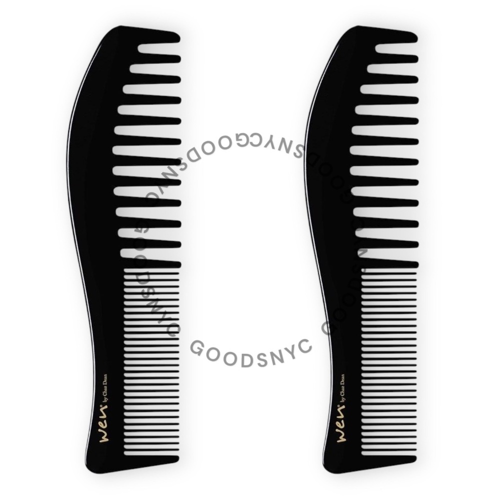 PACK OF 2 Wen Shower Comb Wide Saw Cut by Chaz Dean Authentic